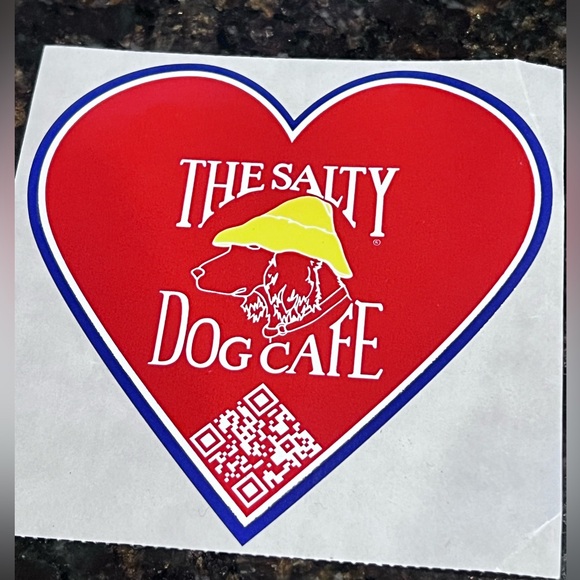 The Salty Dog Cafe-Classic Large Red Heart Sticker-Hilton Head Island SC - Picture 5 of 5